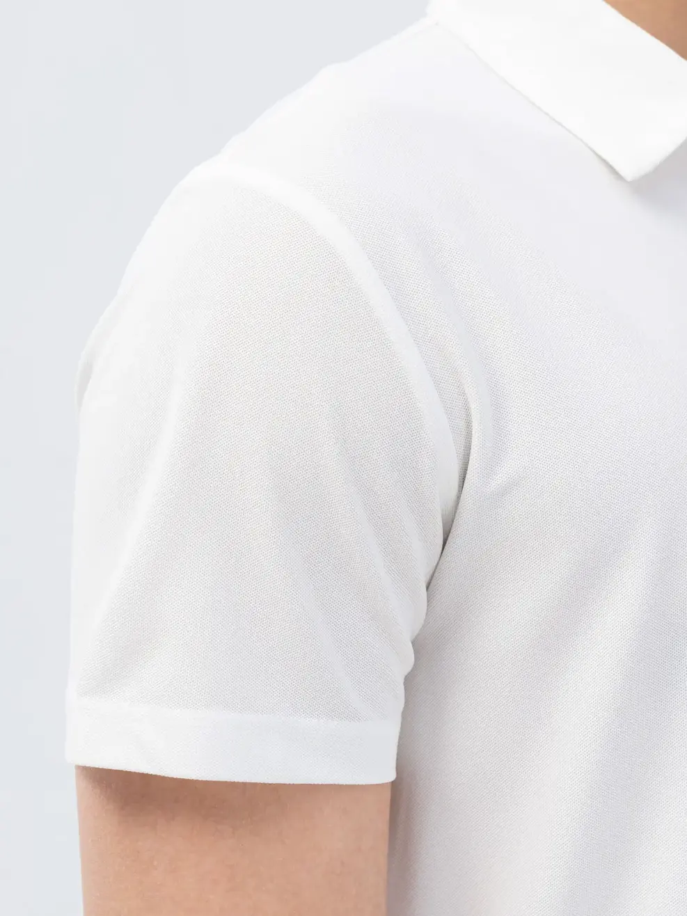 Polo nam phối nẹp 01 - Trắng - M