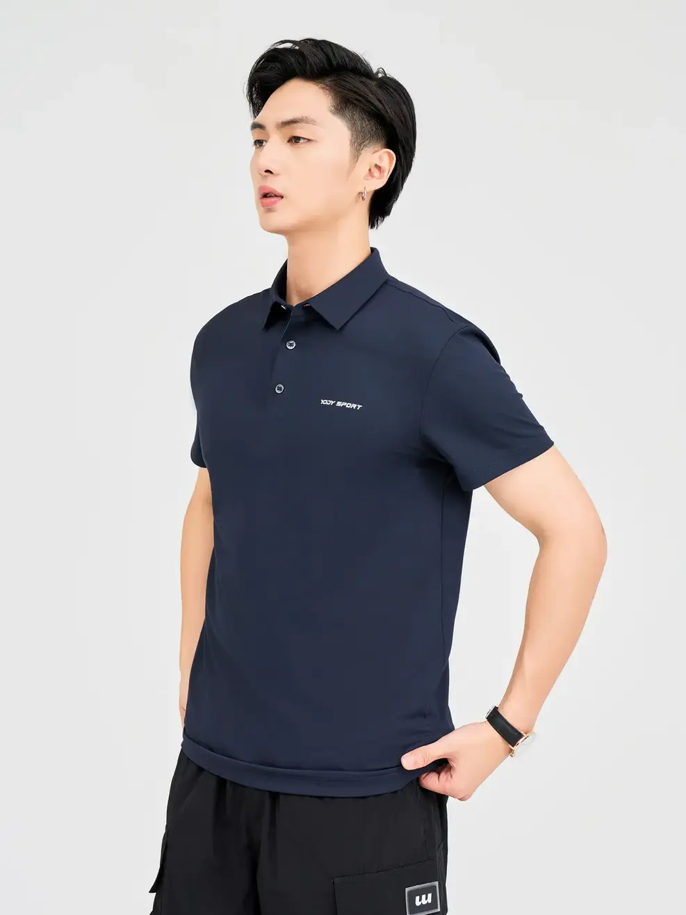 Polo Thể Thao Nam Cổ Ép Seam - Tím than - M