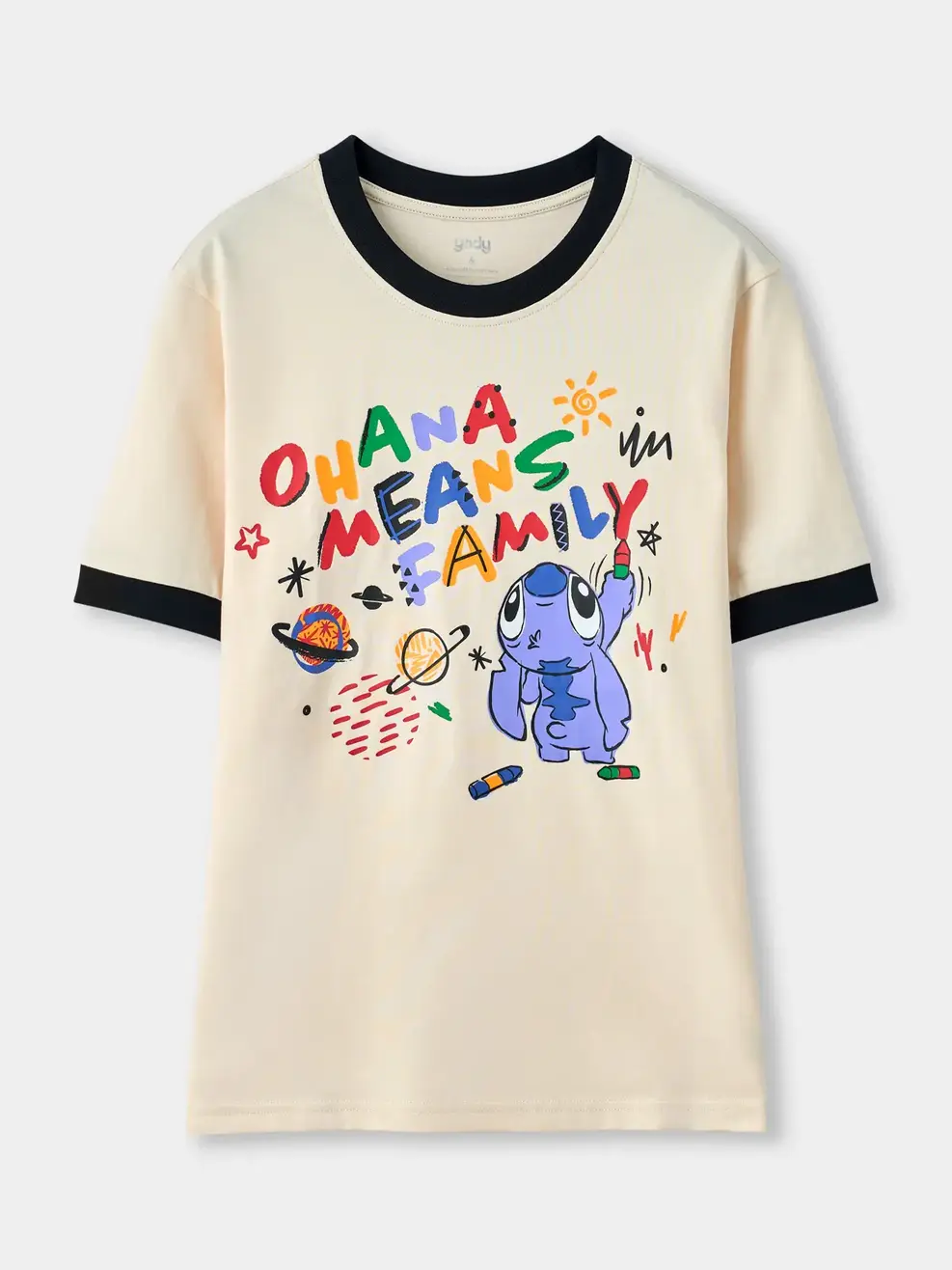 Áo Phông Nữ Stitch Ohana Means Family - Be 009 - S