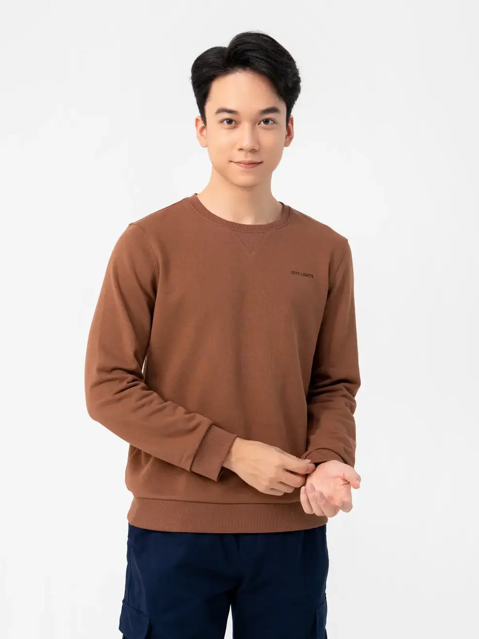 Áo Thun Đông Nam In Chữ City - Nâu - M