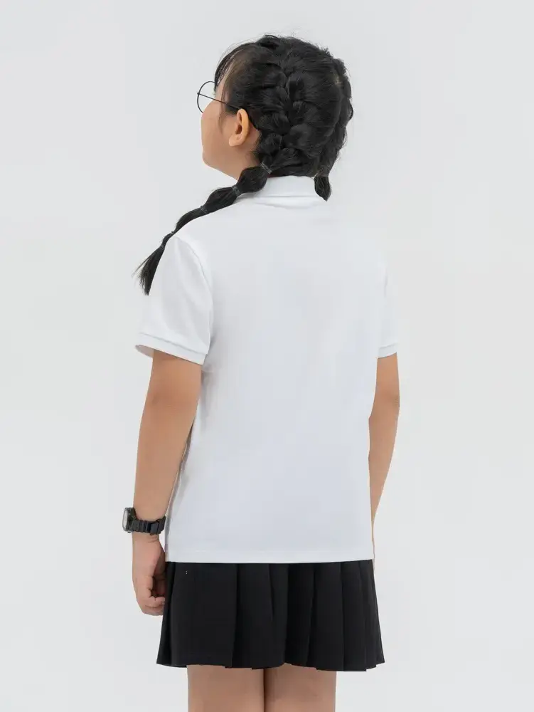 Polo Kid Cafe Dệt Tổ Ong Mickey In Ngực - Trắng - 2