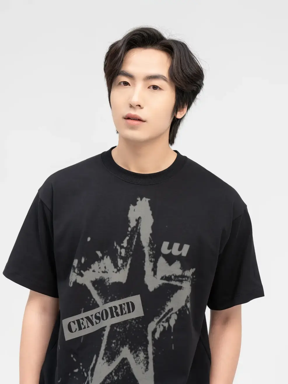 Áo T-shirt Yoguu Censored - Đen - 1