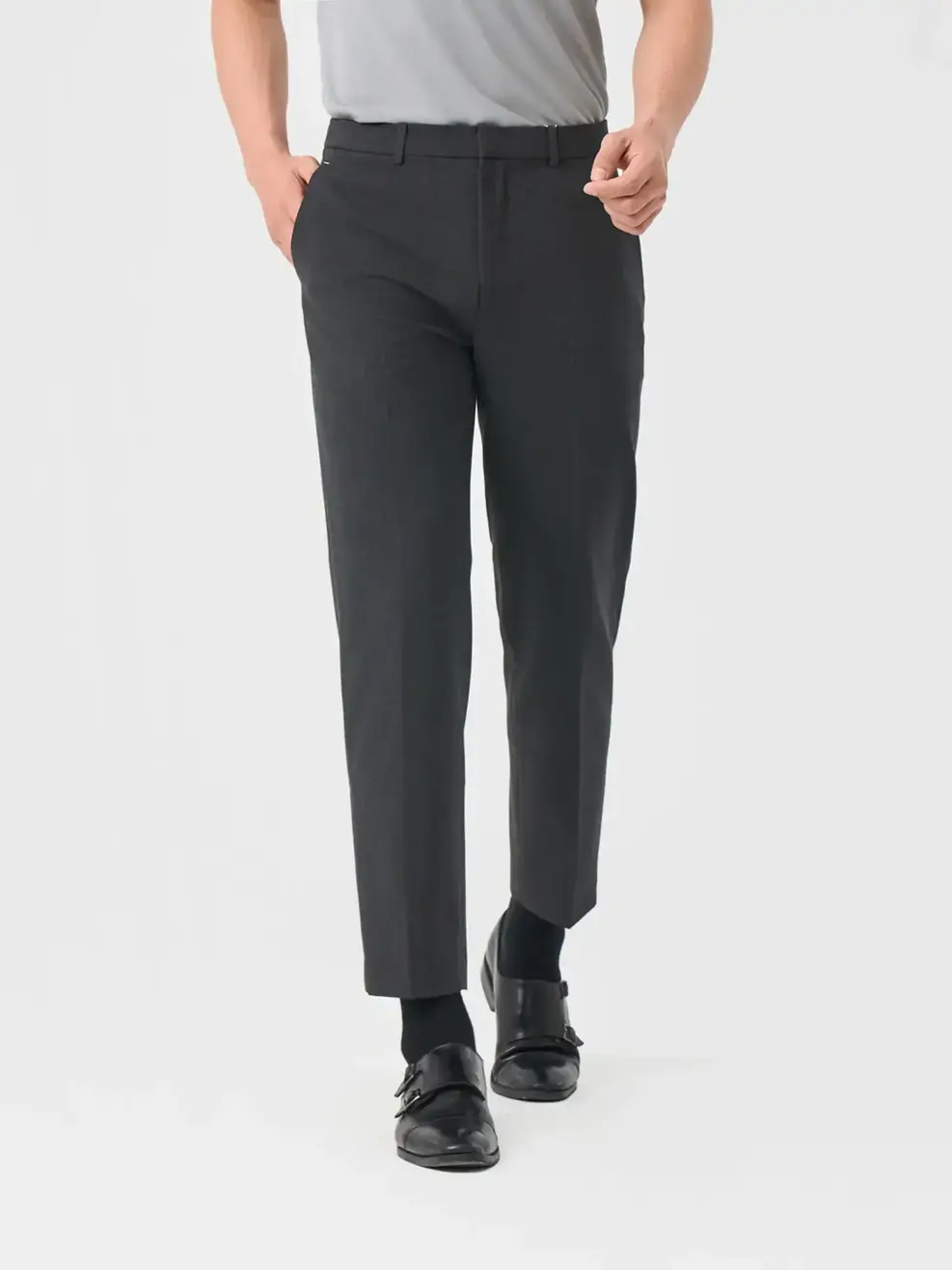 Quần Âu Nam Cạp Chun Ốp(qam7027) - Than chì 017 - 29