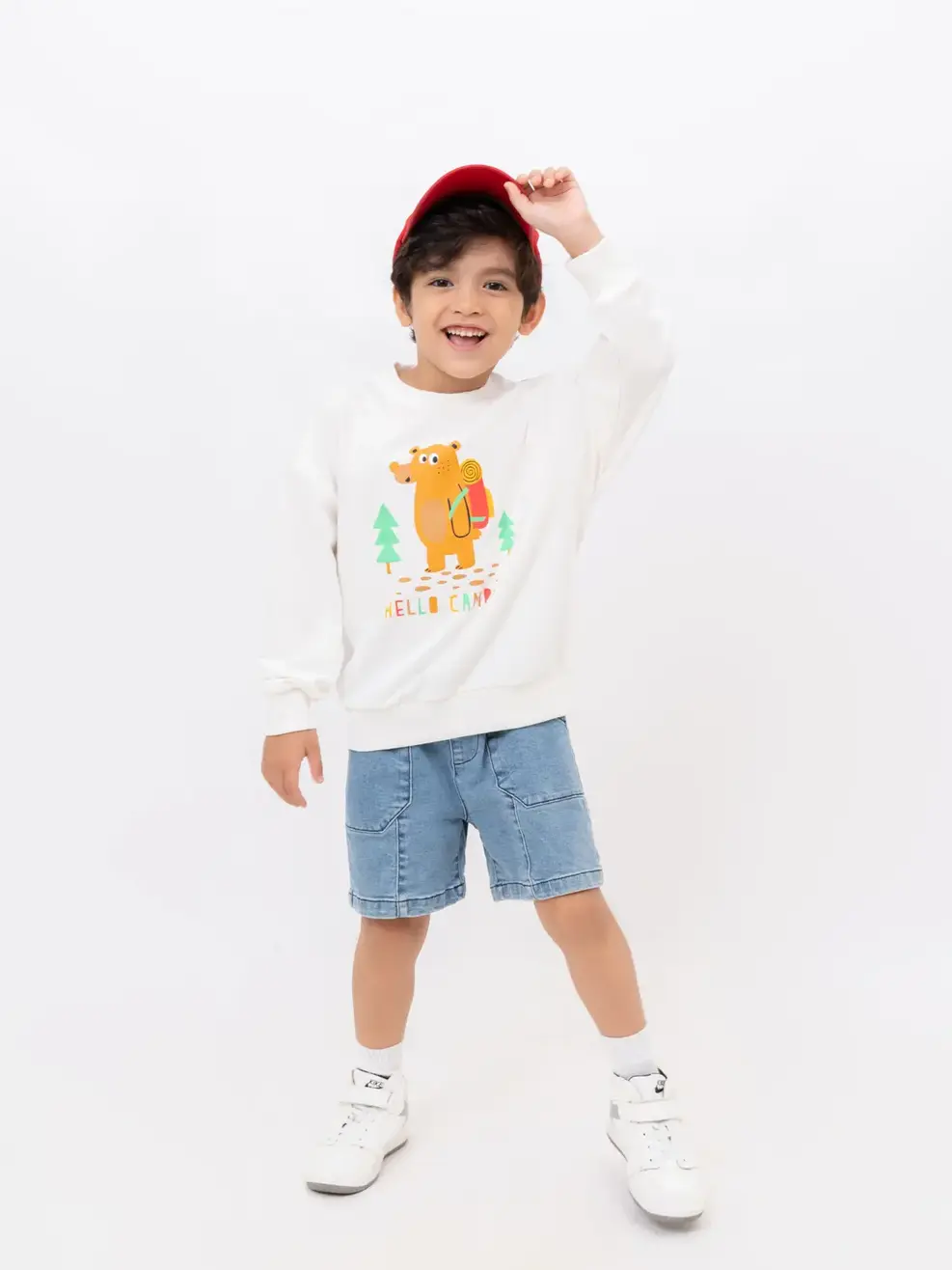 Áo nỉ kid hello camper - Trắng - 2