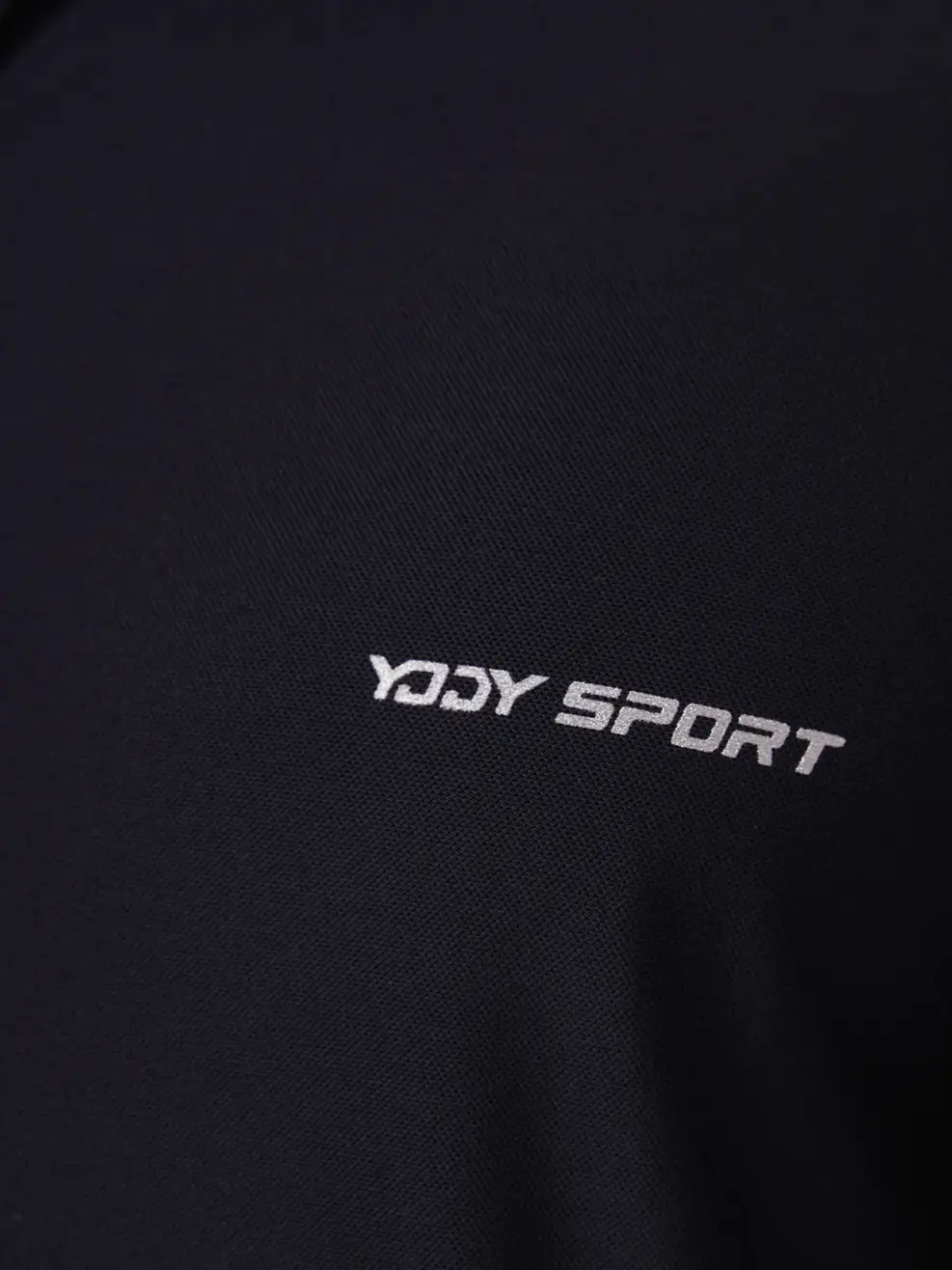 Polo thể thao nam logo ngực - Đen - 2XL