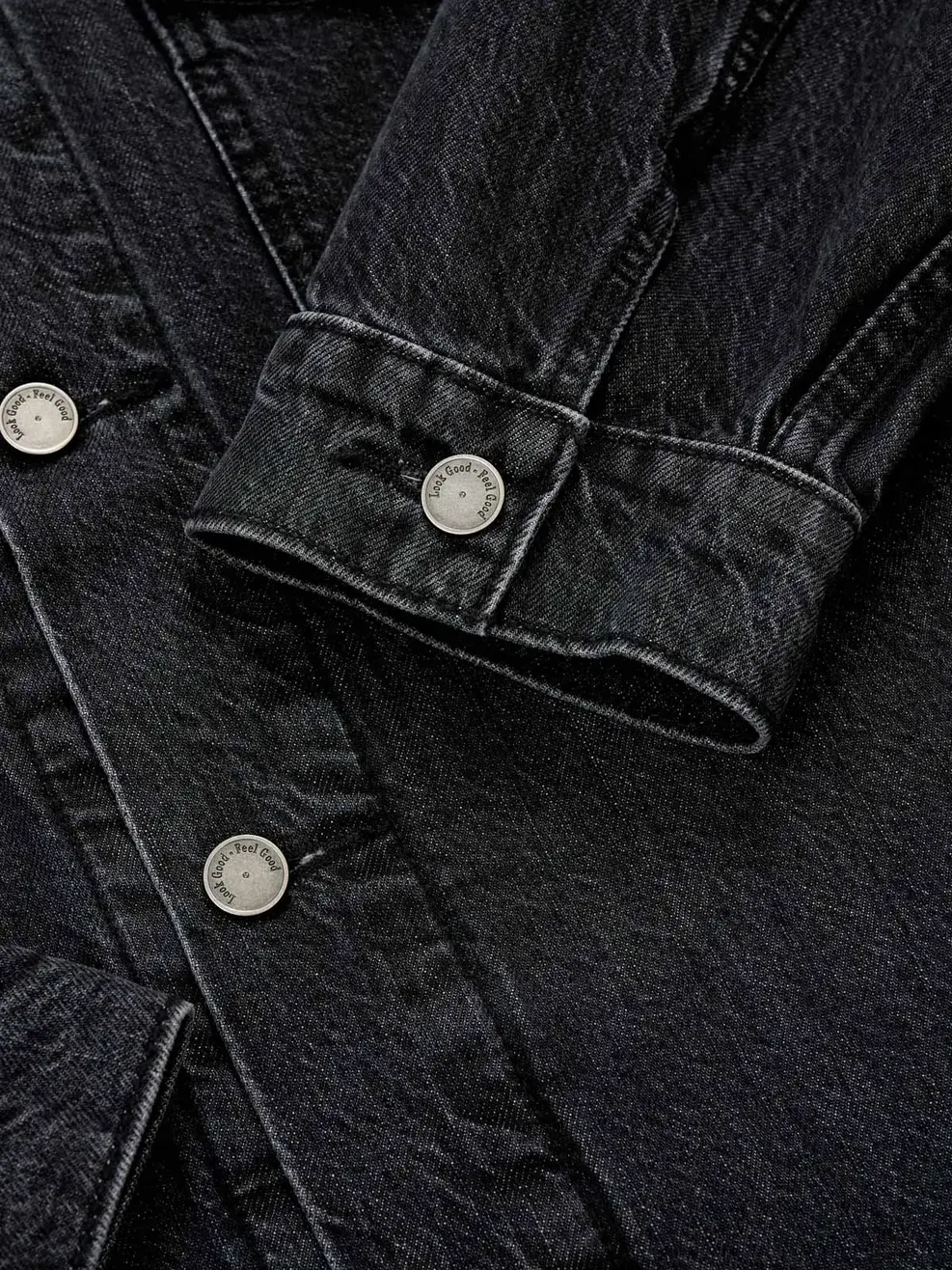 Áo Denim Nam Túi Ngực - Đen Khói - M