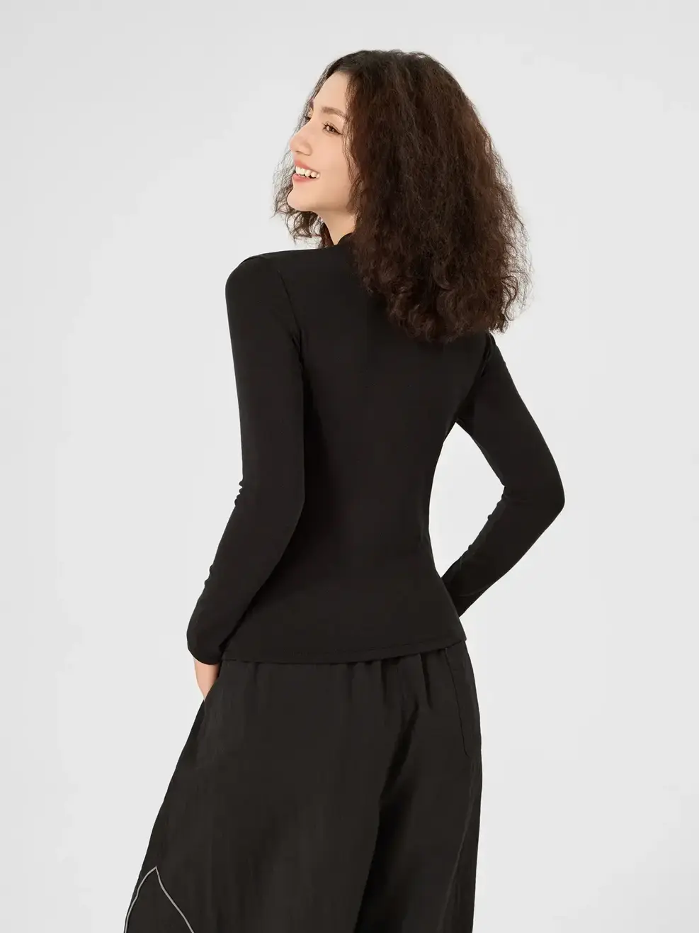 Áo Body Giữ Nhiệt Nữ Cổ 3cm(atn7007) - ĐEN 002 - S