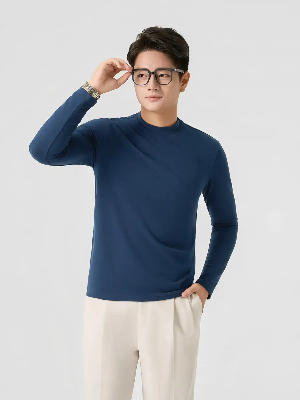 Áo Body Giữ Nhiệt Nam Cổ 3cm - Tím Than 006 - M