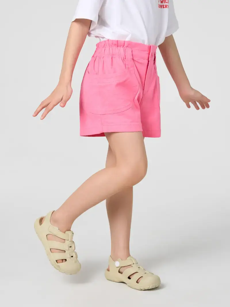 Quần Shorts Bé Gái Túi Ốp - HỒNG065 - 2-3
