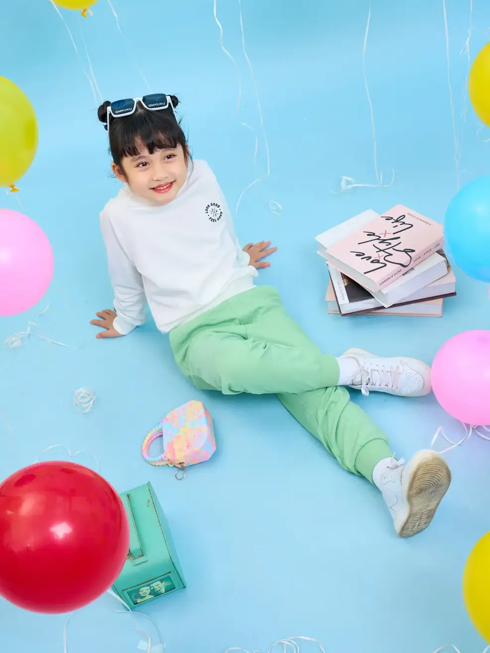 Bộ đồ trẻ em da cá in logo Yody - Trắng Xanh - 2