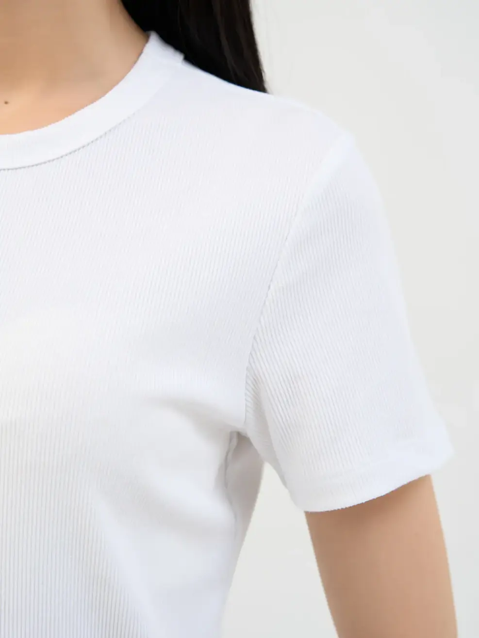 T-shirt Nữ Thun Ôm Vải Zip - Trắng - S