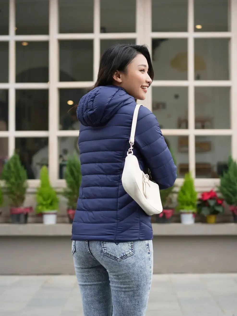 Phao nữ dáng ôm Yody - Tím than - XL