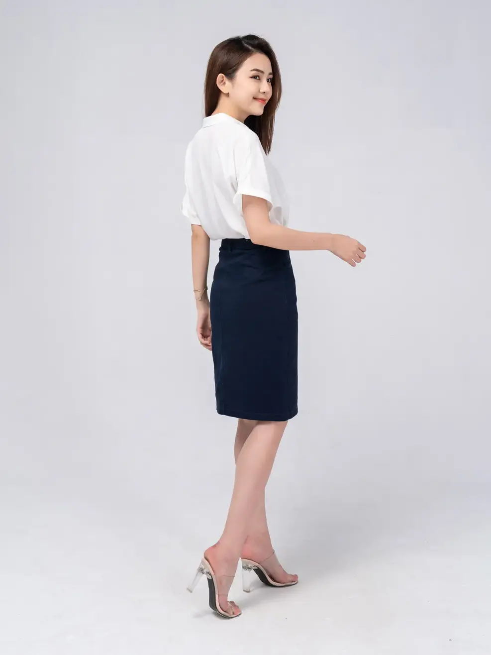 Chân ôm dài khaki xẻ - Tím than - 28