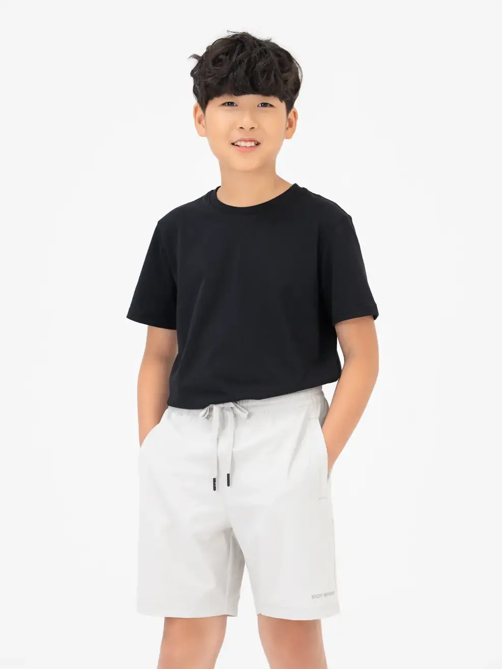 Quần Short Thể Thao Kid Túi Ốp - Ghi Sáng  - 8