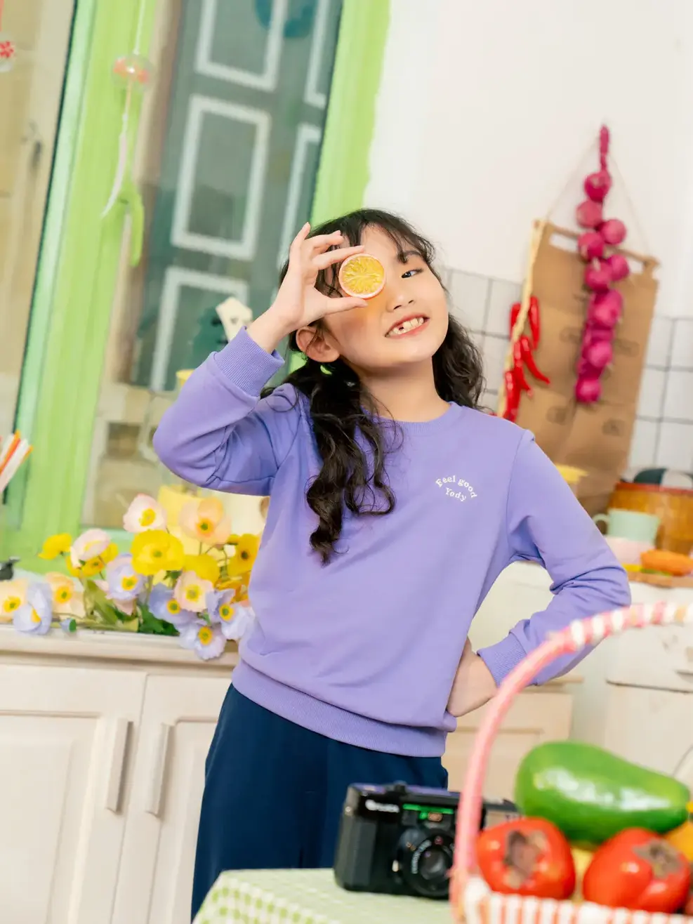Bộ kid logo biến kiểu - Tím phối tím than - 4