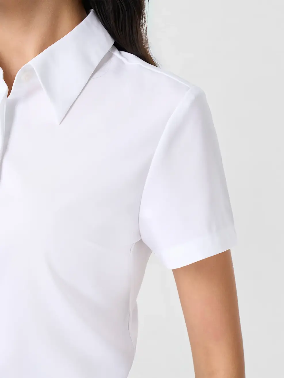 Áo Sơ-mi Ngắn Tay Nano Slim Fit Essential - Trắng 001 - S
