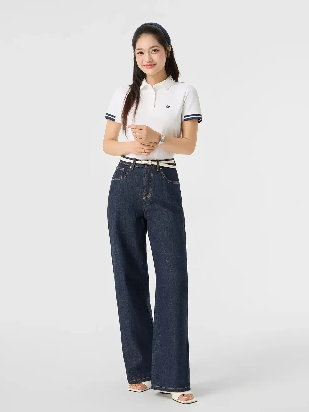 Quần Jeans Suông Gai Xanh - Màu chàm 001 - 26