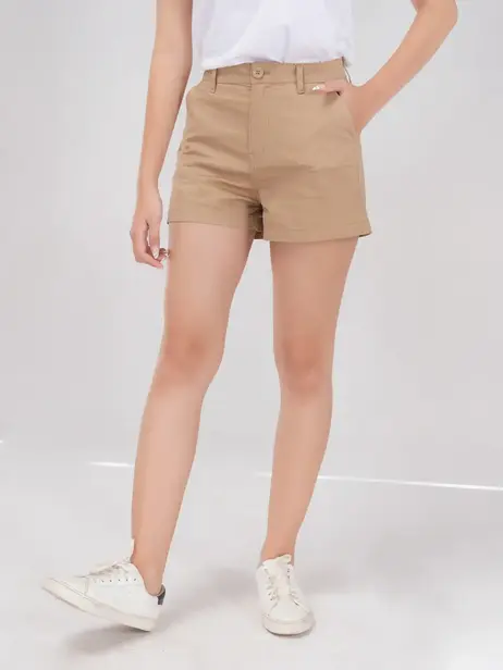 Quần Shorts Khaki Suông Trơn