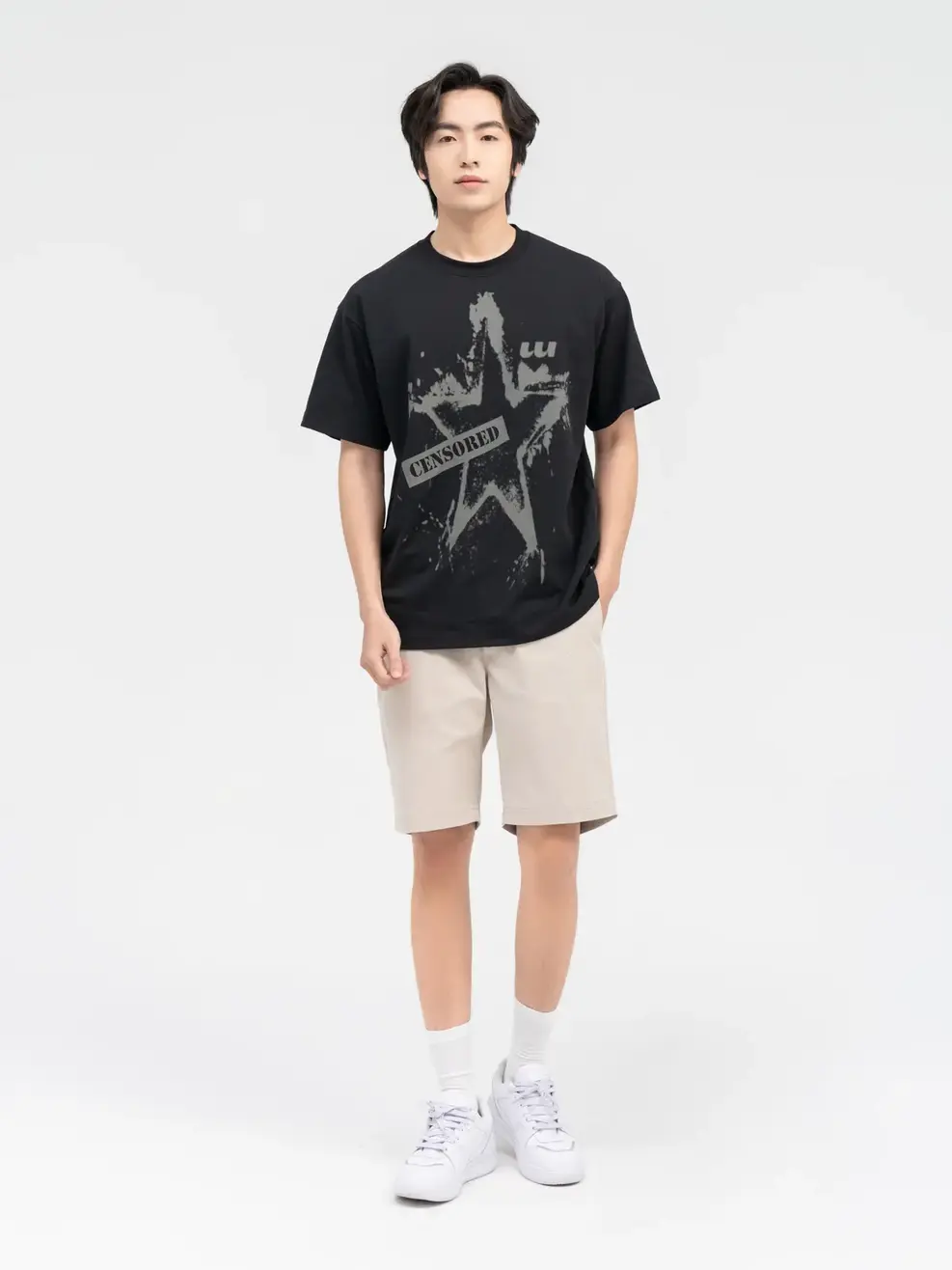 Áo T-shirt Yoguu Censored - Đen - 1