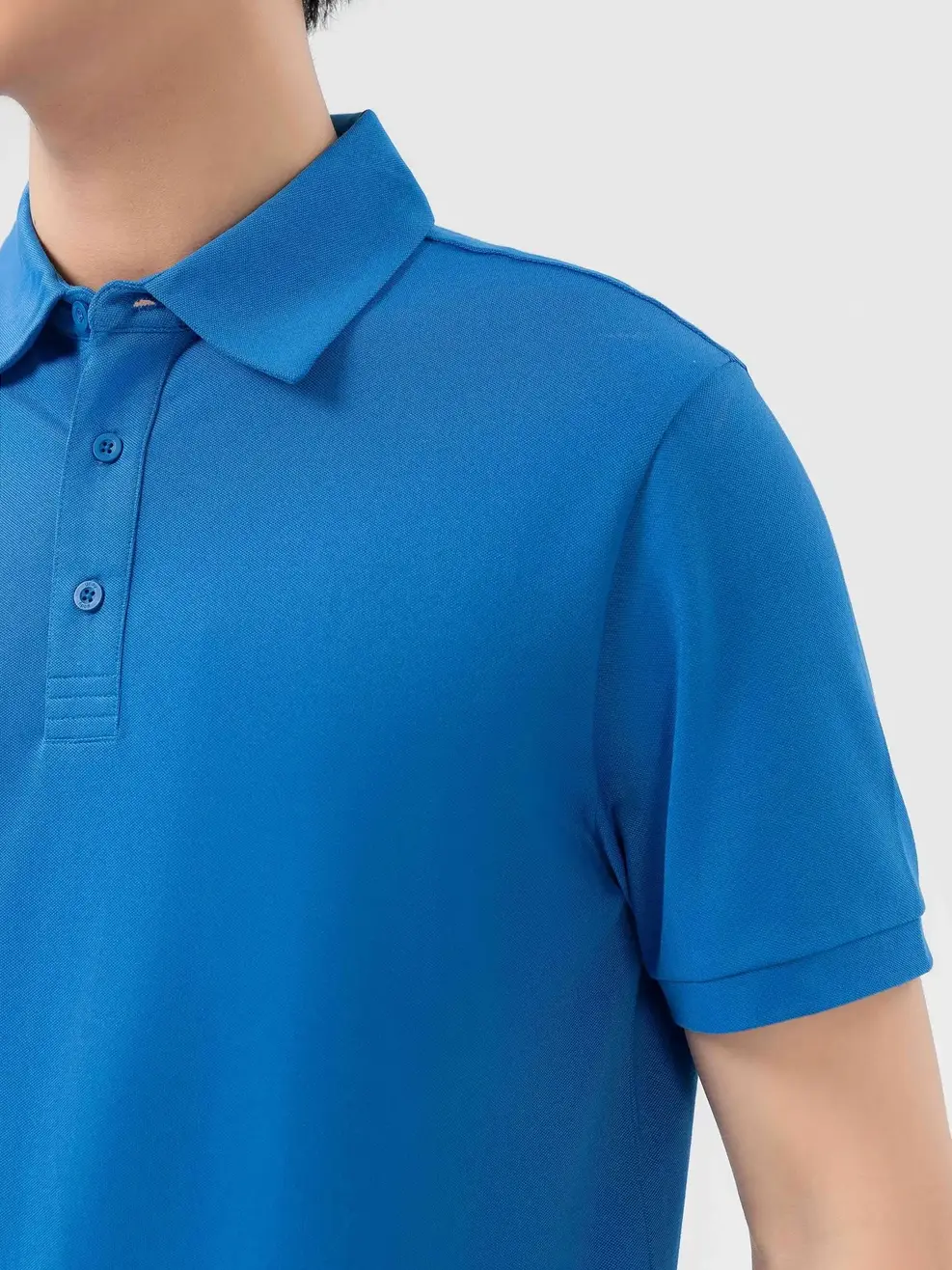 ÁO POLO NAM TÚI NGỰC PHỐI CÚC - Xanh bích - M