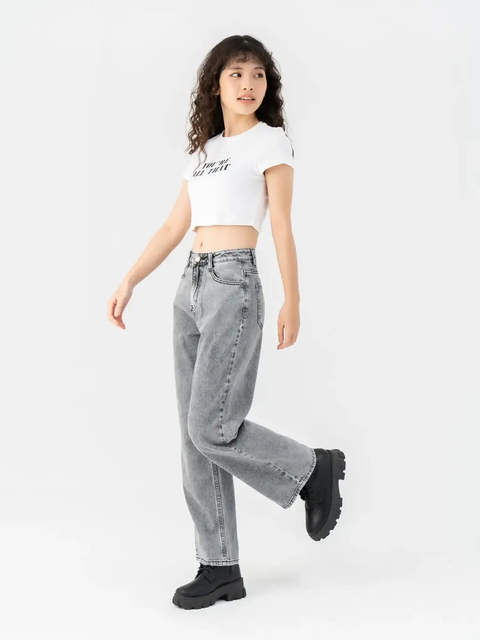 T-shirt Nữ Rcroptop In Chữ  - Trắng 1 - S