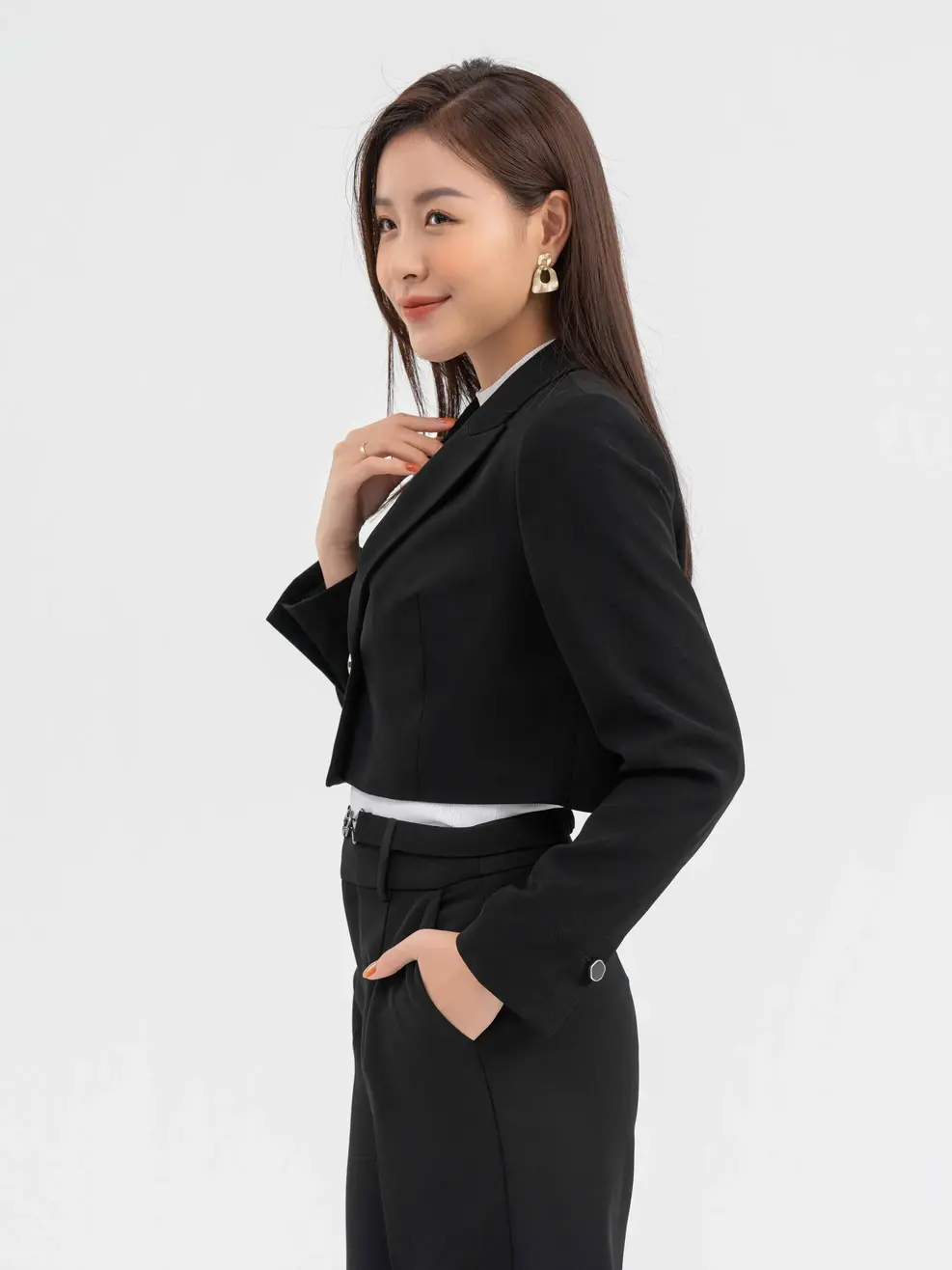 Vest Nữ Dáng Croptop - Đen - S