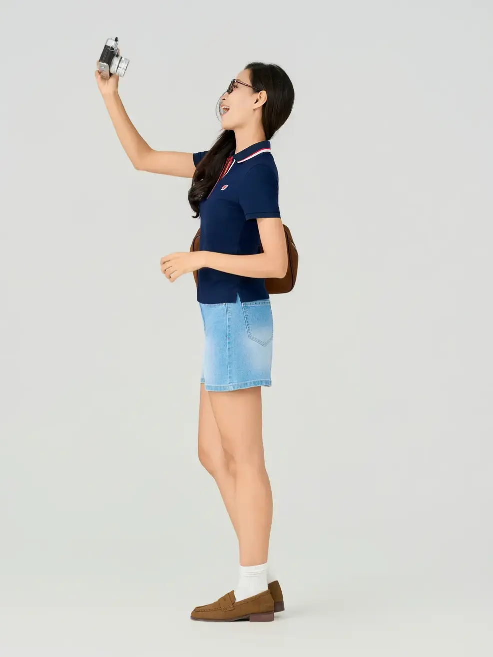 Quần Short Jeans Nữ Regular - Màu chàm 003 - 26
