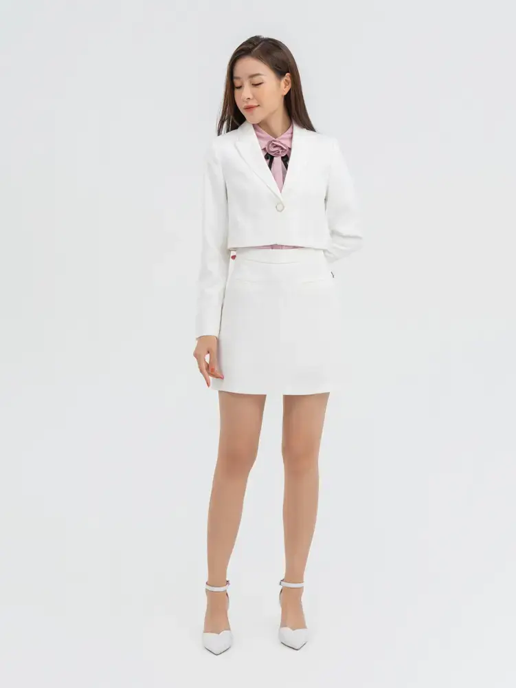 Vest Nữ Dáng Croptop - Trắng - S
