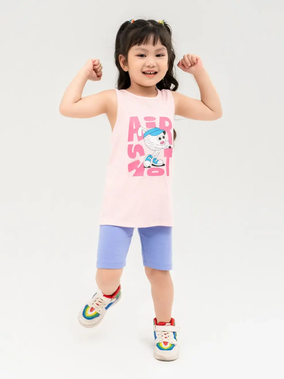 Đồ Bộ Kid Nữ 3 Lỗ In Airshot - Tím Hồng - 2