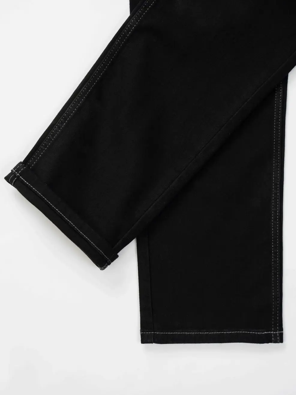 Quần Jeans Nam Slim Cafe Phối Chỉ Mác Da - Đen - 28