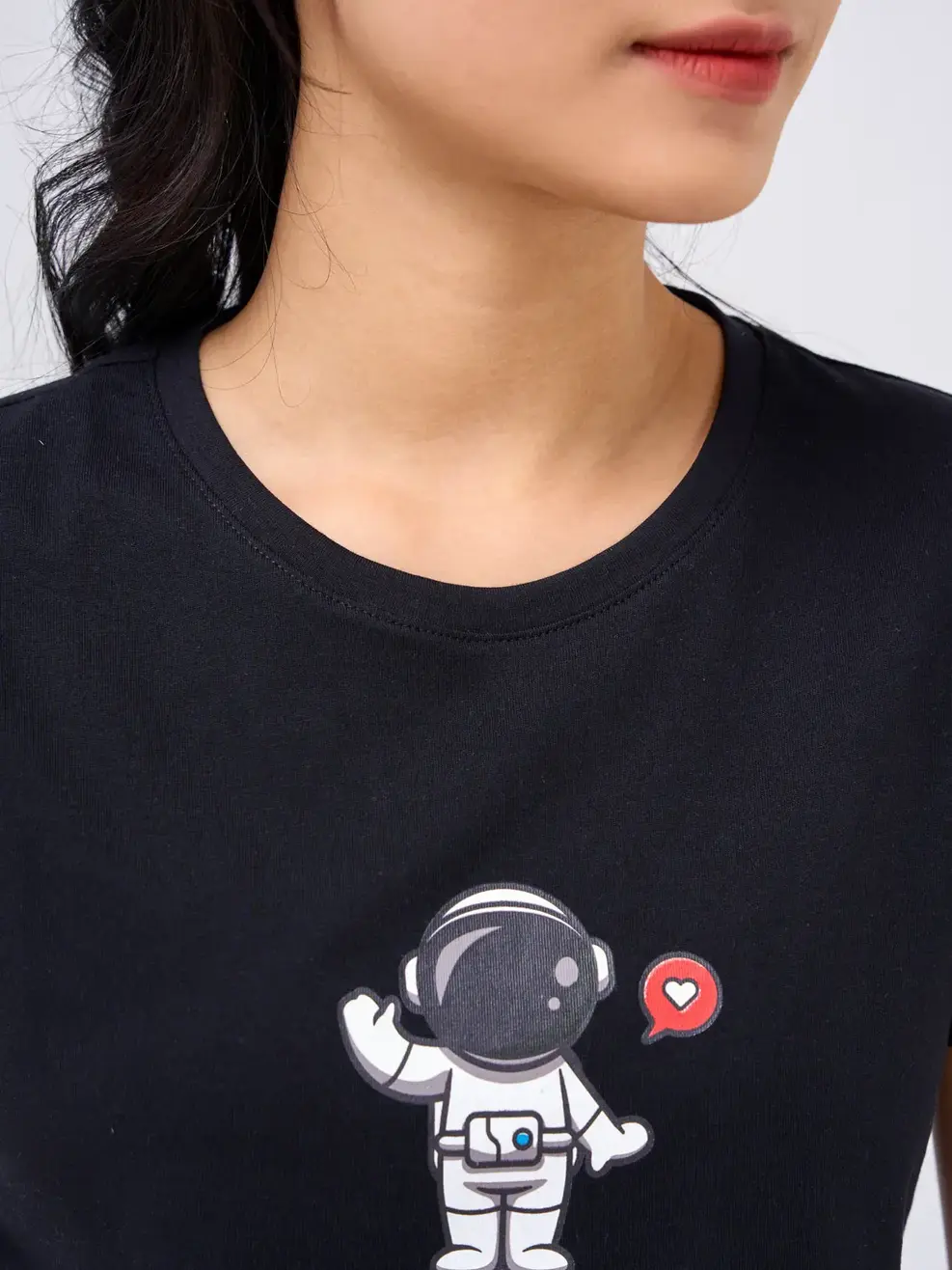 Áo thun nữ set bộ YODY SPACE - Đen - M