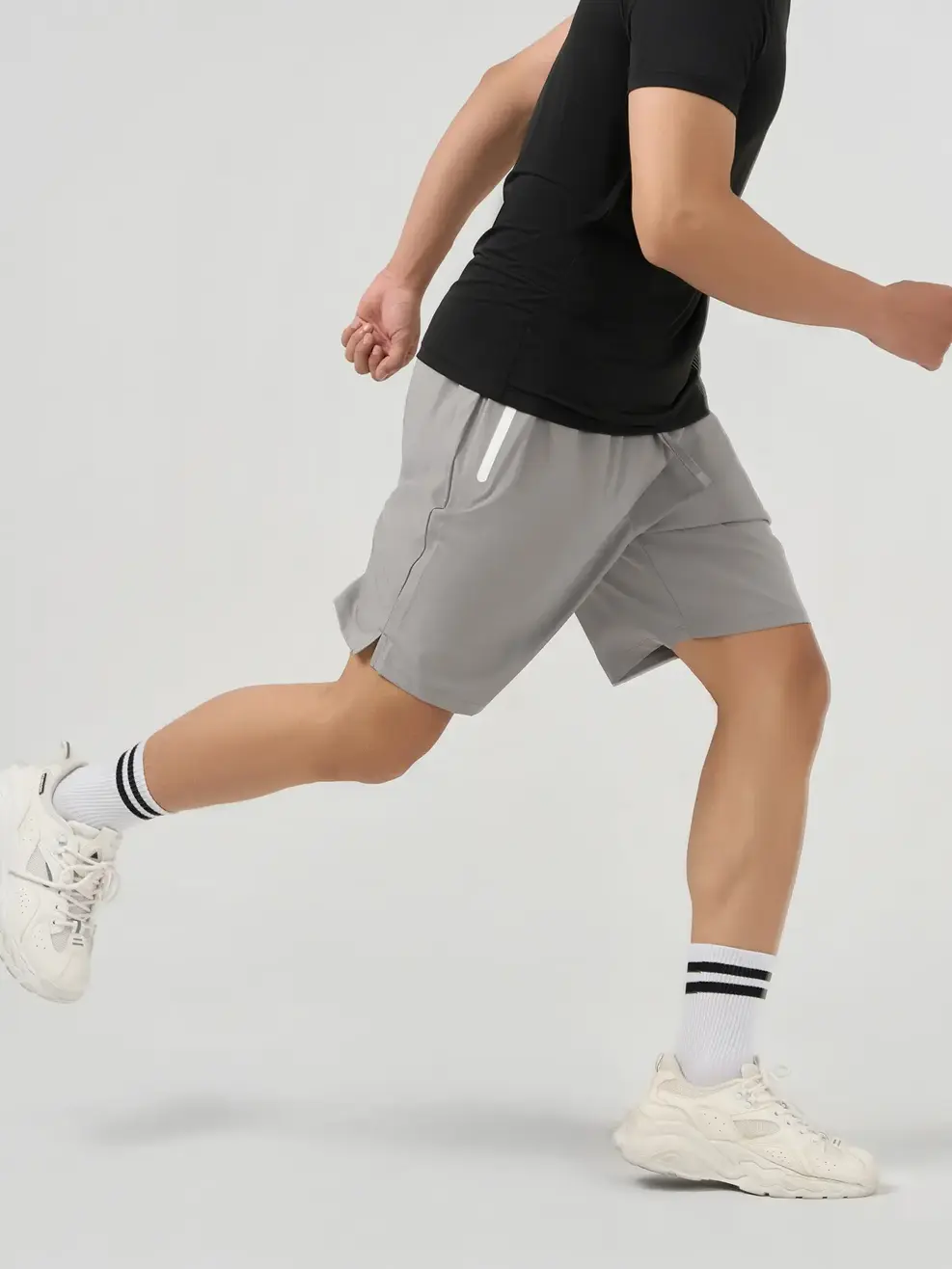 Quần Shorts Nam Yody Sport Ép Seam Túi - Xám 040 - 29