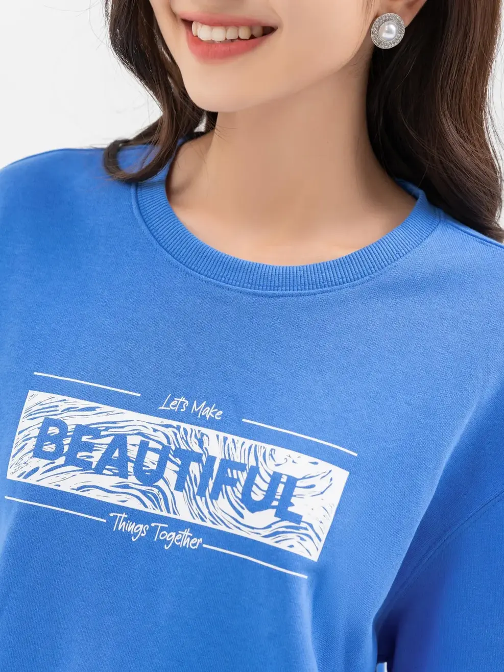 Bộ Đông Nữ Beautyfull Phối Quần - Xanh coban - S