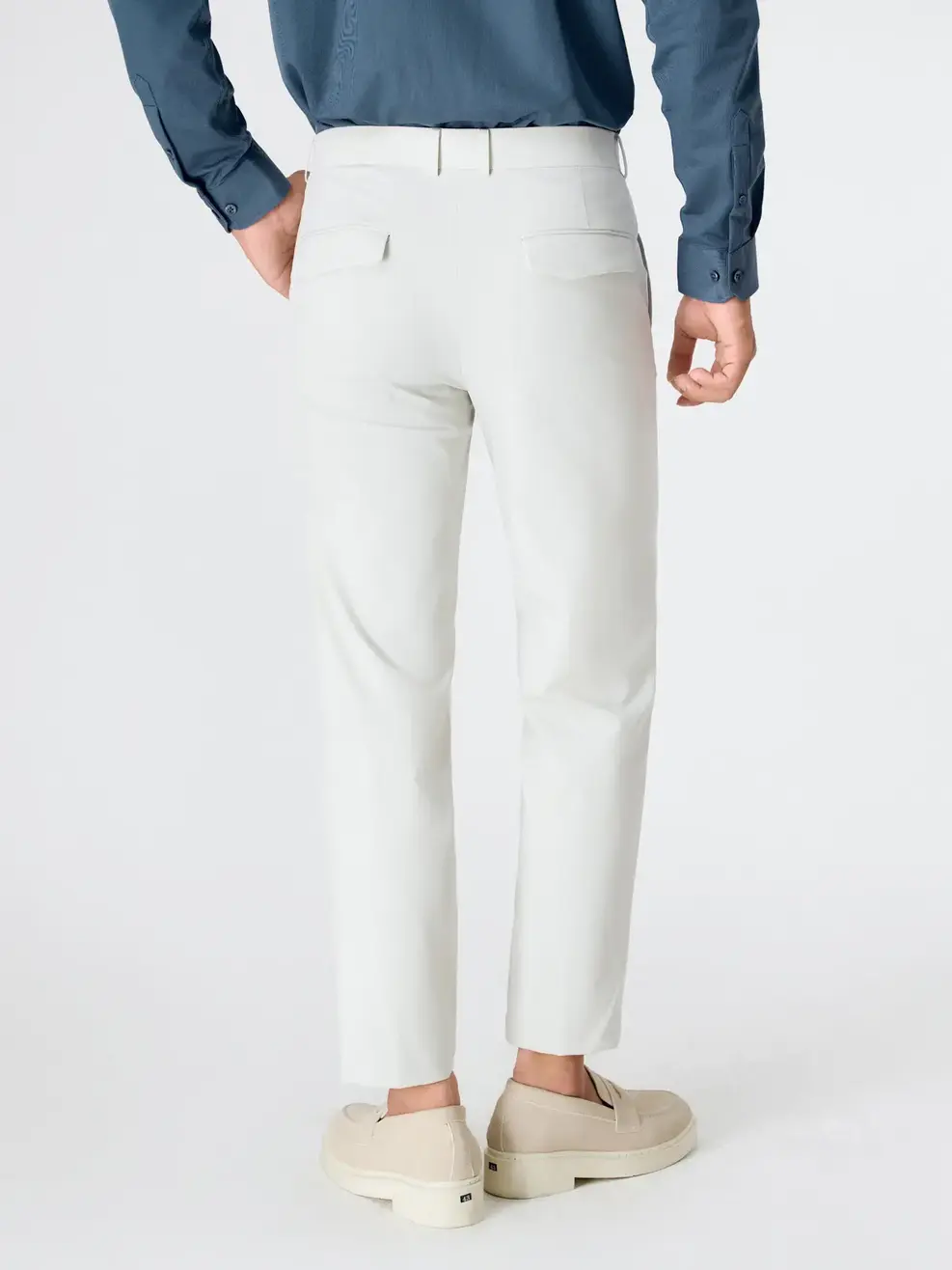 Quần Dài Âu Nam Business Nắp Túi Sau - Xám 001 - 29