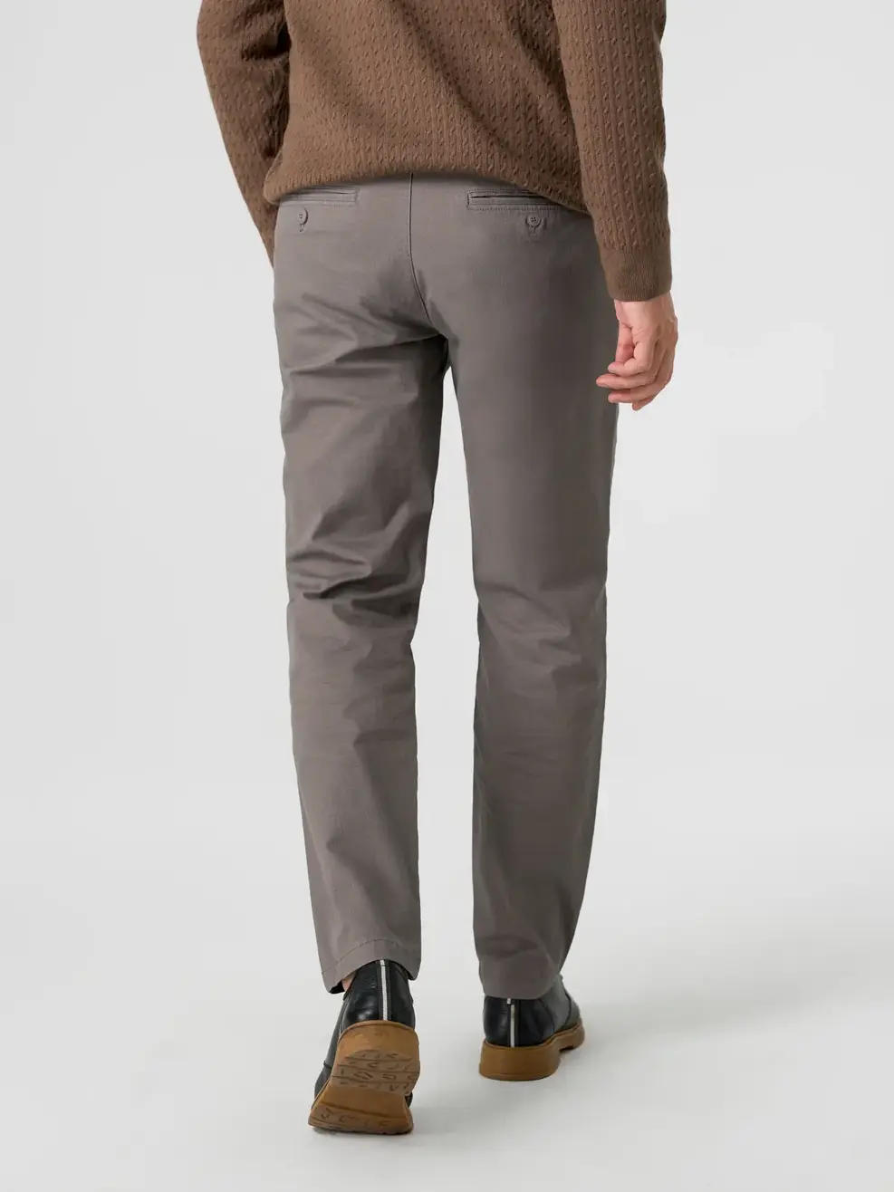 Quần Kaki Nam Phối Lé Túi - Ghi Đậm - 29