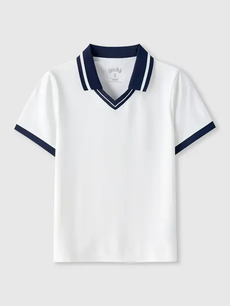 Áo Polo Nữ Slimfit Cổ V Phối Màu Tôn Dáng - Thanh Lịch