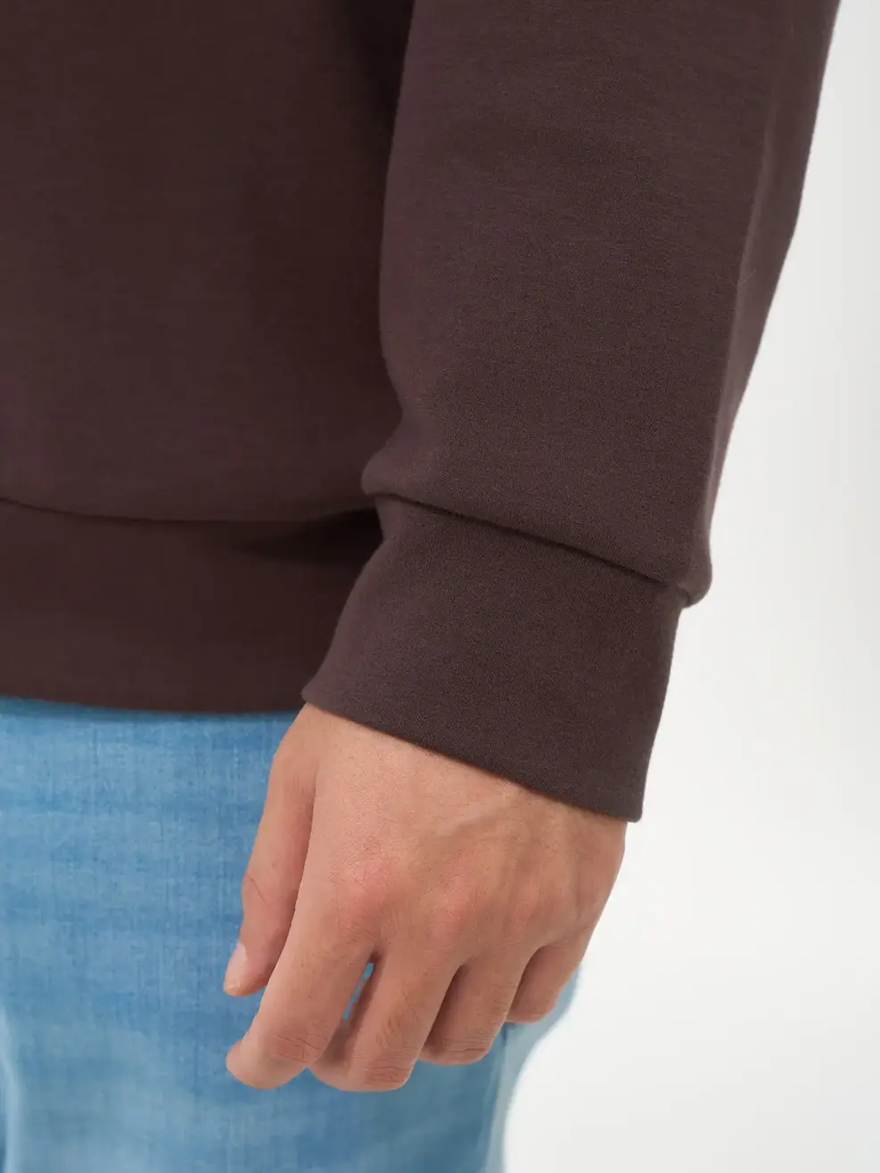 Áo Nỉ Nam Tay Raglan Bo Phối - Nâu 152 - M