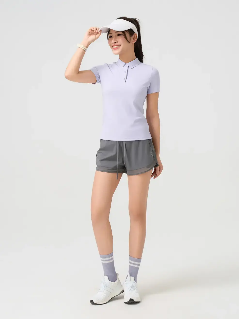 Áo Polo Nữ Airycool Ép Seam Lá Cổ Laser - Màu tím 002 - XS