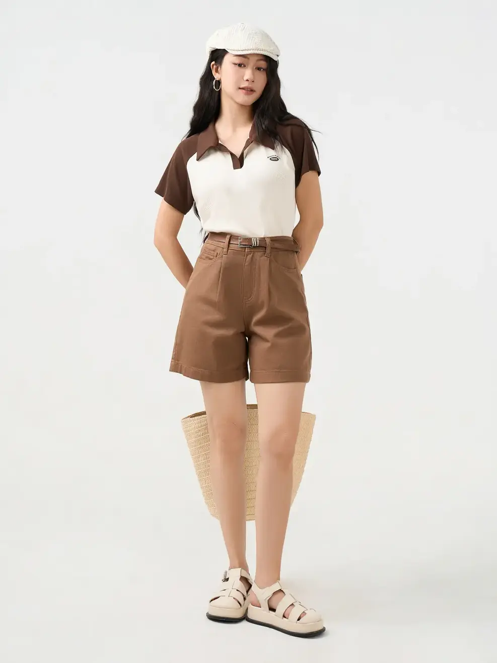 Áo Polo Nữ Slimfit Tay Raglan - NÂU 147  - L