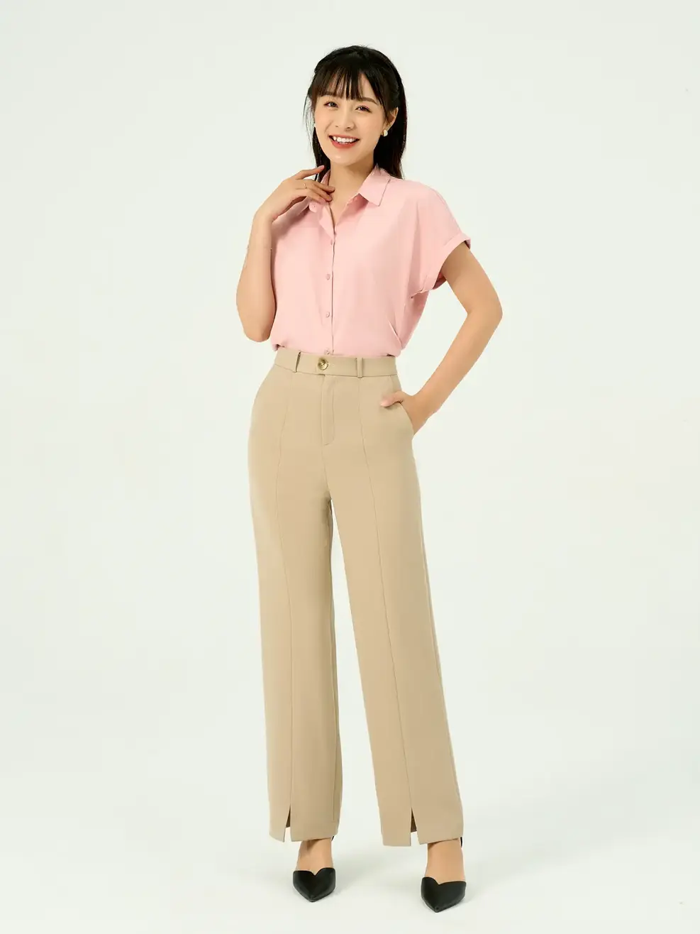 Quần cơ bản xẻ ly - Be - M