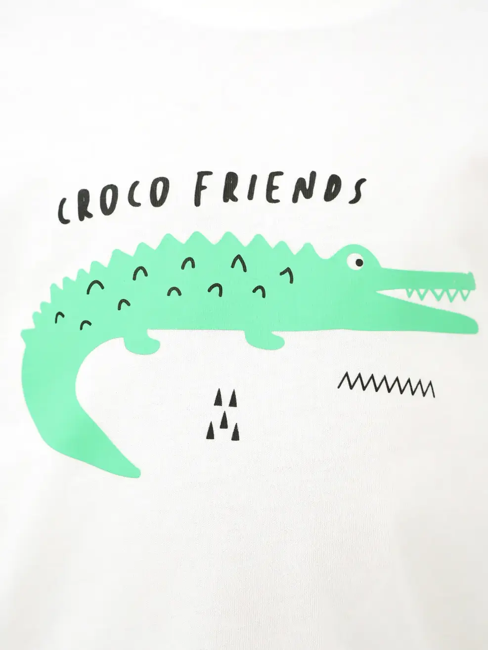 Đồ Bộ Kid In Cá Sâu Cotton Usa - Trắng Xanh - 2