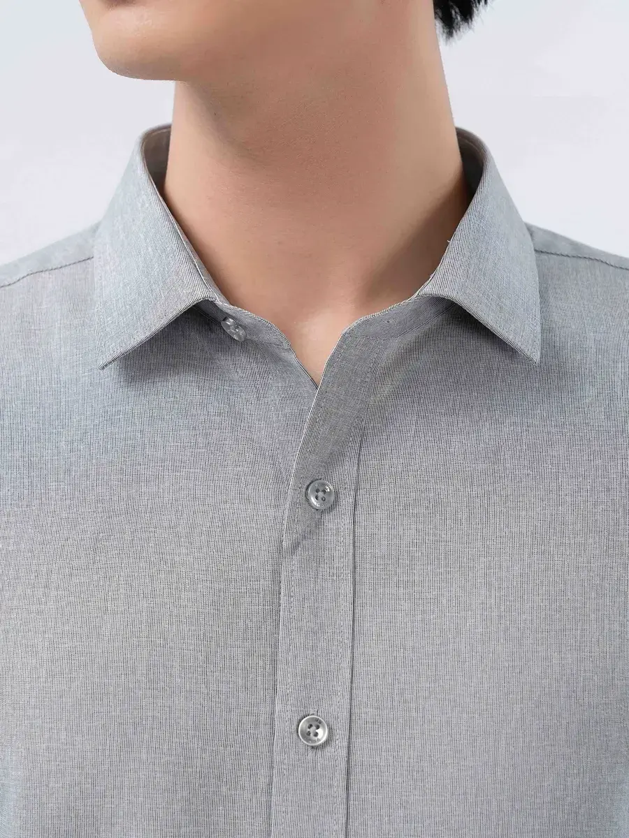 Sơ Mi Tay Dài Nam Cafe - Ghi Đậm - M