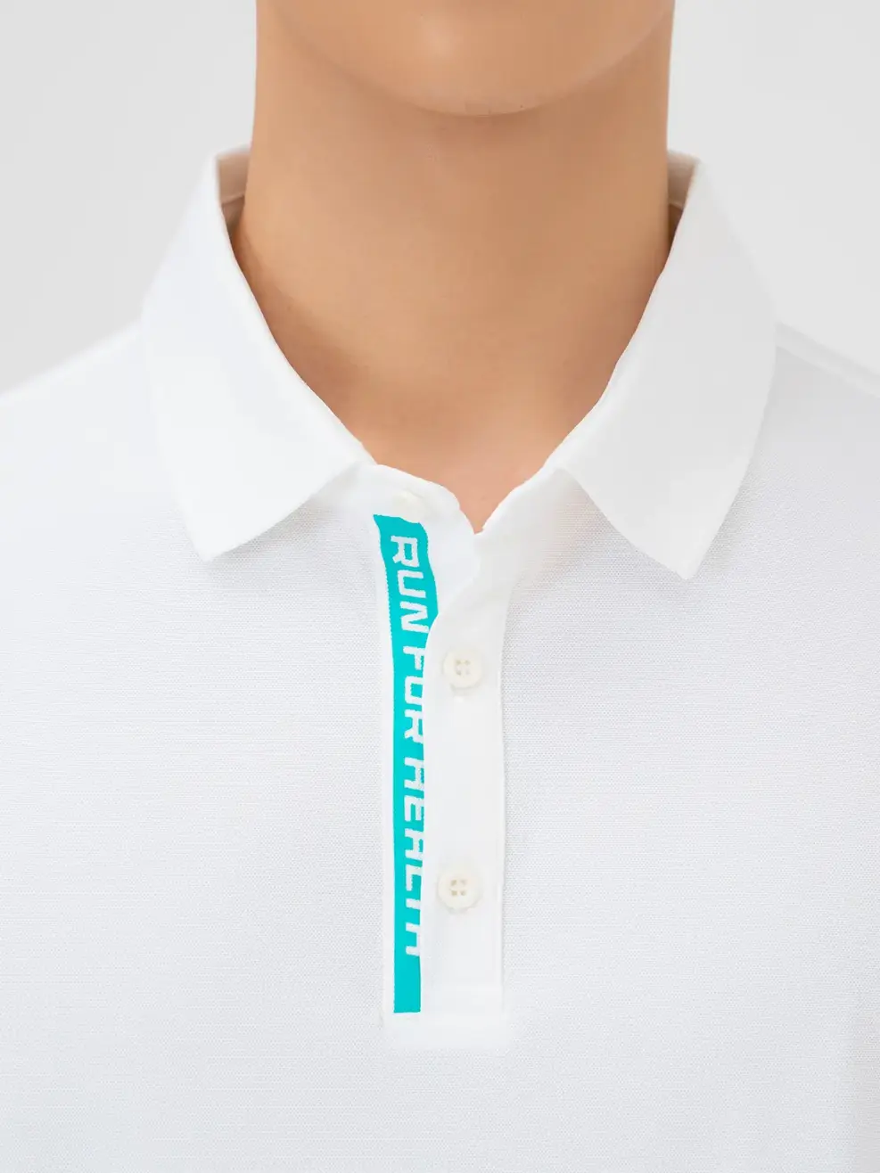 Polo Thể Thao Nam Airycool Nẹp Lệch In Chữ - Trắng - M