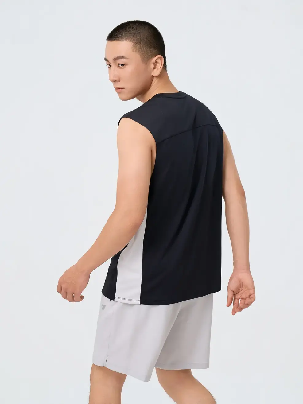 Áo Ba Lỗ Thể Thao Vai Chờm Phối Sườn - ĐEN 002 - M