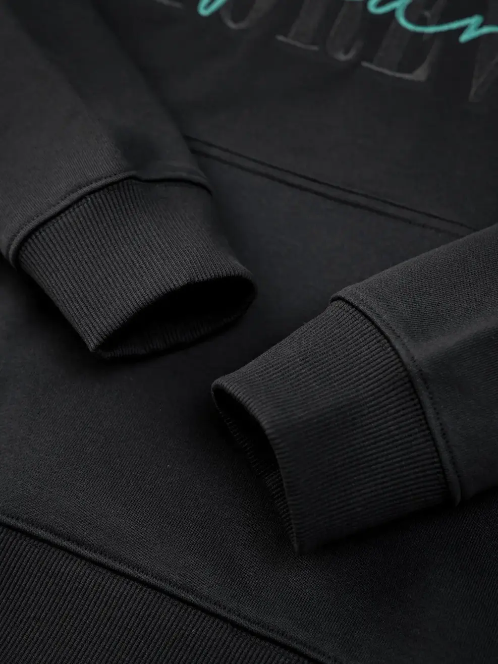 Bộ Đông Nữ Hoodie In Hình - Đen - S