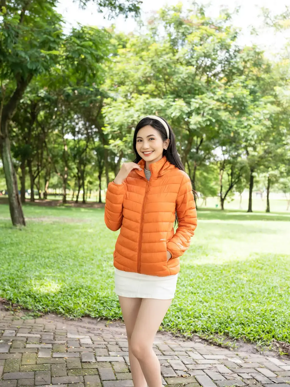 Áo phao nữ 3s plus - Cam đất - M