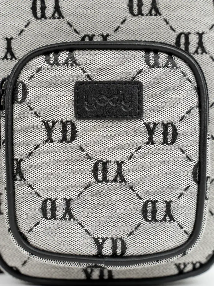 Túi Unisexđeo Chéo Dệt Hoạ Tiết - đen melange 1