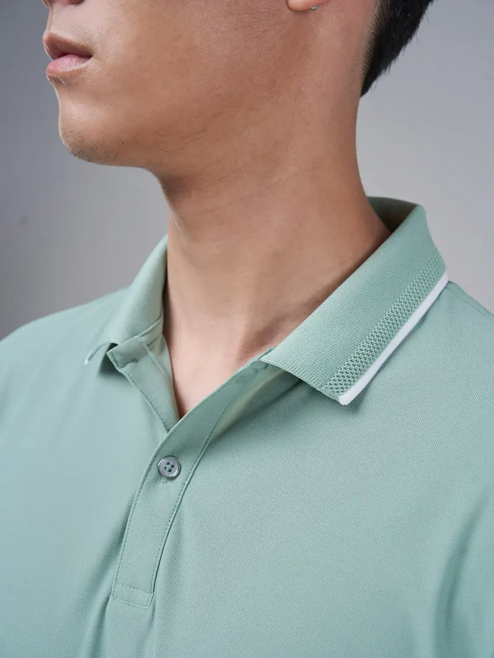 Áo Polo nam Airycool bo quả trám - Xanh mint - 4XL