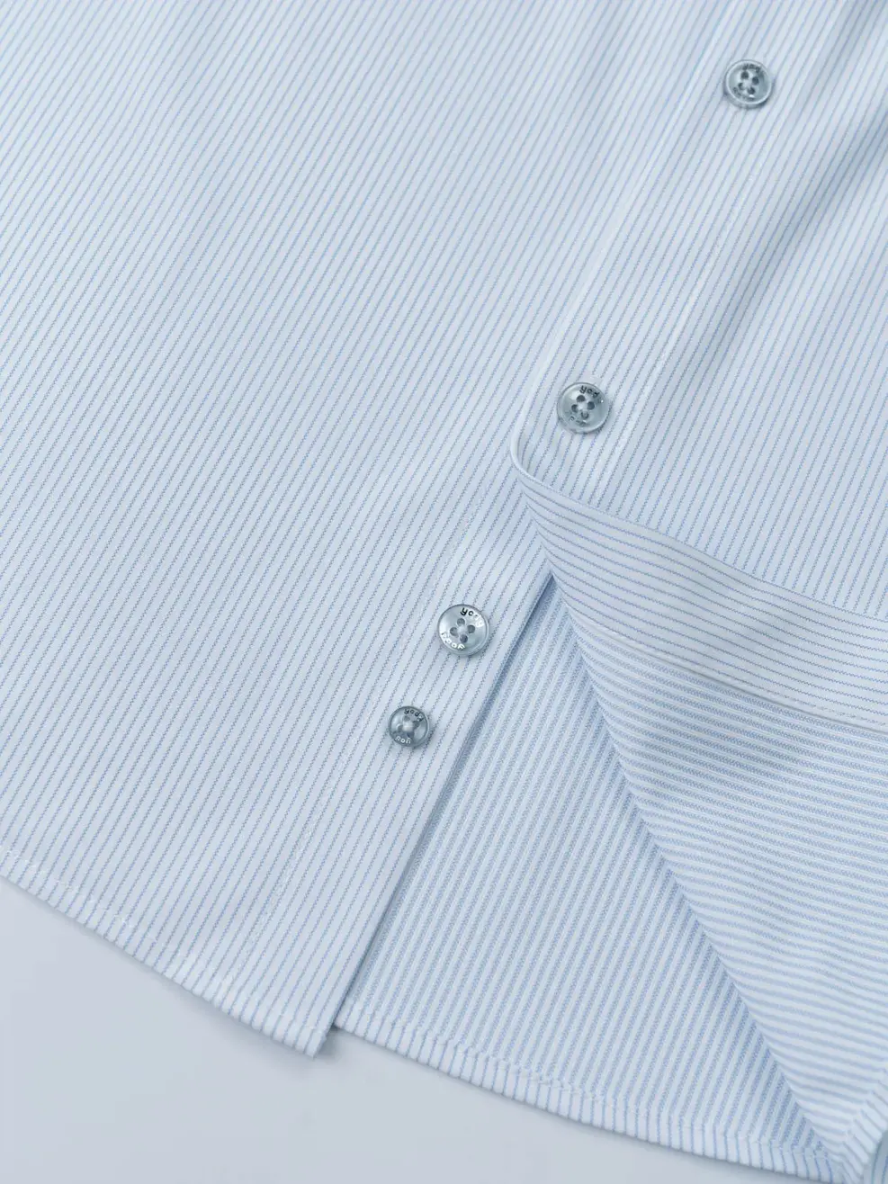 Sơ Mi Dài Tay Nam Kẻ Sọc Phối Cổ - Xanh - M