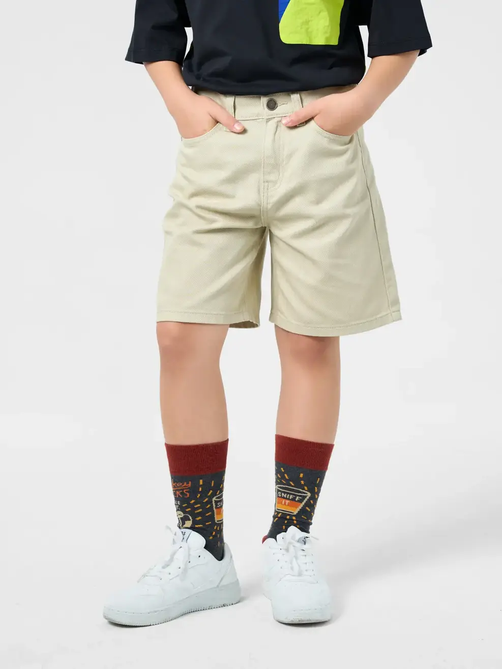 Quần Shorts  Baggy Nhuộm Màu Cơ Bản - NÂU SỮA 8 - 8-9